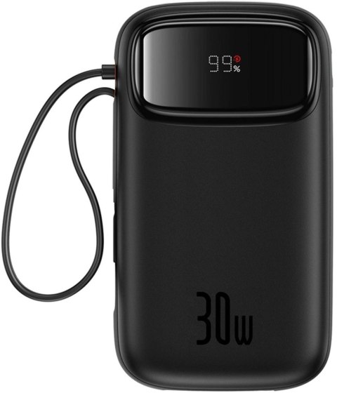 BASEUS Powerbank Baseus QPow 2 20000mAh 30W z 2 wbudowanymi kablami USB-C - czarny