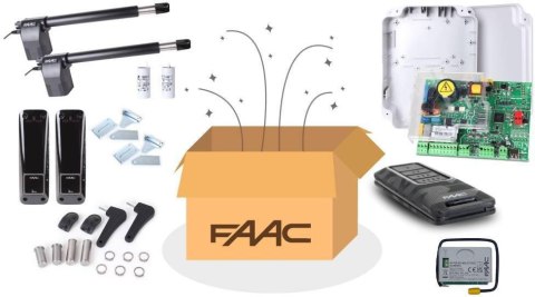 FAAC Zestaw Alfa Long FDS - FAAC 414 do 10m bram dwuskrzydłowych