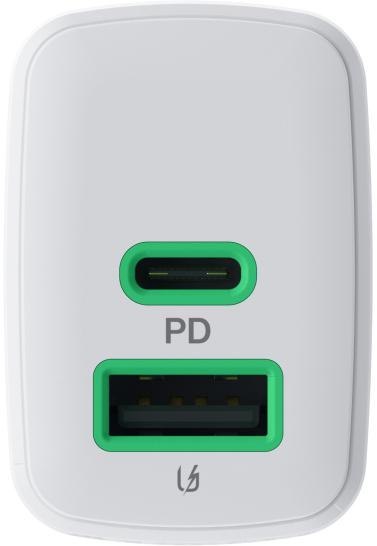 GREEN CELL ŁADOWARKA SIECIOWA Greencell PowerSource Duo30 30W 1xUSB-C 1xUSB-A PD 3.0 QC 4.0+ biała