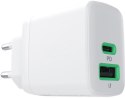 GREEN CELL ŁADOWARKA SIECIOWA Greencell PowerSource Duo30 30W 1xUSB-C 1xUSB-A PD 3.0 QC 4.0+ biała