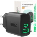 GREEN CELL ŁADOWARKA SIECIOWA Greencell PowerSource Duo30 30W 1xUSB-C 1xUSB-A PD 3.0 QC 4.0+ czarna