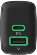 GREEN CELL ŁADOWARKA SIECIOWA Greencell PowerSource Duo30 30W 1xUSB-C 1xUSB-A PD 3.0 QC 4.0+ czarna
