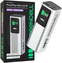 GREEN CELL POWERBANK Greencell PowerPlay Ultra 25200mAh SZYBKIE ŁADOWANIE 140W 2x USB-C PD 1x USB-A