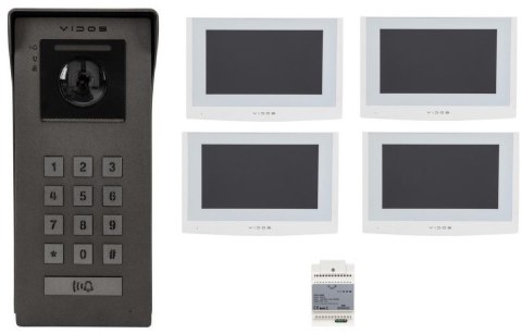 VIDOS Wideodomofon VIDOS 2IP S200/4 x M200W-X