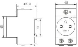 NOARK Gniazdo modułowe, na szynę DIN TH-35, do rozdzielnicy Noark Ex9DS-F 106194