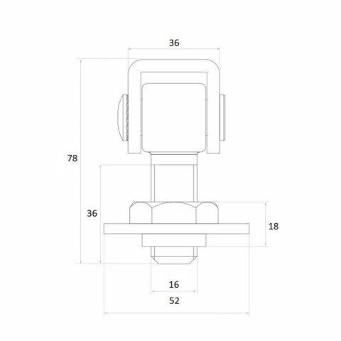 PSG Zawias PSG 61.012 do wspawania - gwint M16 (regulowany)
