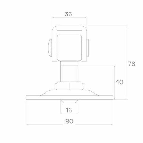 PSG Zawias PSG 61.018 z szyldem 80x80x3mm - gwint M16 (regulowany)