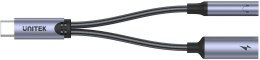 UNITEK Unitek Adapter USB-C na minijack 3,5mm i USB-C 60W