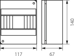 ELEKTRO-PLAST OPATÓWEK Rozdzielnica n/t RNO 6 IP30 140x117x67mm, biała | 5.6 Elektro-Plast Opatówek