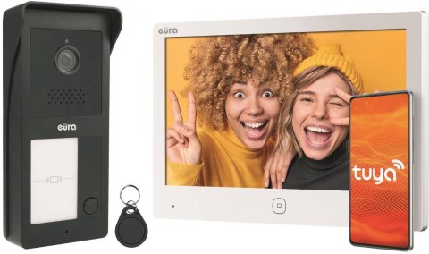 EURA Wideodomofon EURA 2-żyłowy VDP-49A3-2TY biały Tuya