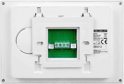 EURA Wideodomofon EURA 2-żyłowy VDP-49A3-2TY biały Tuya