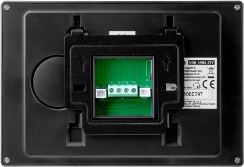 EURA Wideodomofon EURA 2-żyłowy VDP-49A3-2TY czarny Tuya