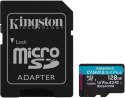 KINGSTON Karta pamięci microSD 128GB Kingston CanvasGo! Plus 200MB/s A2 U3 V30 + adapter