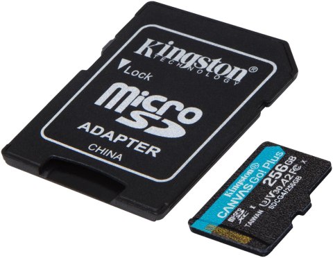 KINGSTON Karta pamięci microSD 256GB Kingston CanvasGo! Plus 200MB/s A2 U3 V30 + adapter