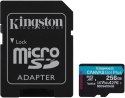 KINGSTON Karta pamięci microSD 256GB Kingston CanvasGo! Plus 200MB/s A2 U3 V30 + adapter