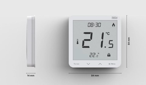 TECH STEROWNIKI Przewodowy dwustanowy regulator pokojowy podtynkowy biały ST-297z v3 Tech sterowniki