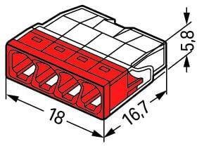 WAGO Szybkozłączka DRUT 4x 0,5-2,5mm2 WAGO 2273-204 (Paczka 100szt.)