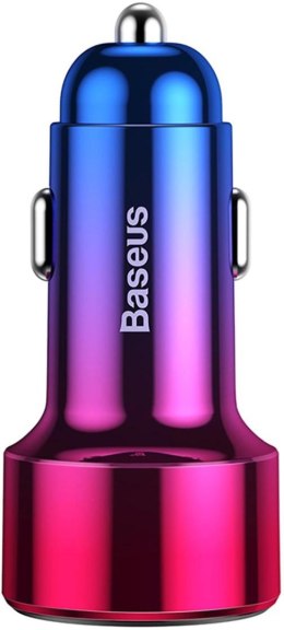 BASEUS Ładowarka samochodowa Baseus Magic Series PPS USB-C/USB-A 45W różowo-niebieska