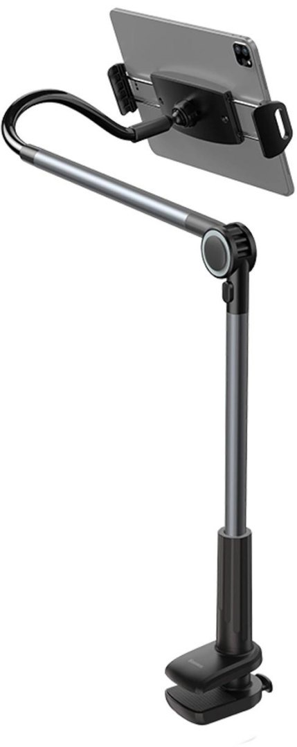 BASEUS Uchwyt Baseus Otaku na telefon, tablet, obrotowy, regulowany, mocowany do blatu - szary