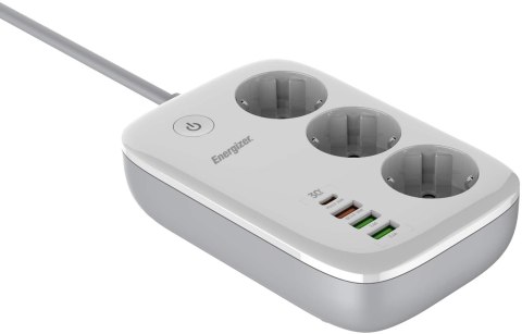 ENERGIZER LISTWA ZASILAJĄCA SMART Energizer Z Wi-Fi I APP 3x SCHUKO 3x USB-A 1x USB-C 2500W 10A KABEL 2M