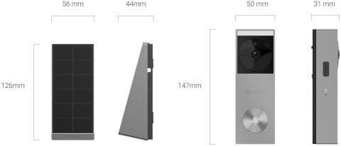 EZVIZ Dzwonek wideo Ezviz HP3 Pro 3MPx z panelem solarnym