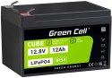 GREEN CELL AKUMULATOR LITOWO-ŻELAZOWO-FOSFORANOWY LiFePO4 Green Cell Cube 12.8V 12Ah LFPGC12V12AH