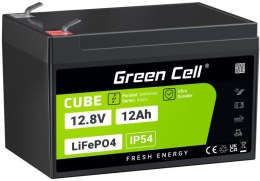 GREEN CELL AKUMULATOR LITOWO-ŻELAZOWO-FOSFORANOWY LiFePO4 Green Cell Cube 12.8V 12Ah LFPGC12V12AH