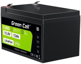 GREEN CELL AKUMULATOR LITOWO-ŻELAZOWO-FOSFORANOWY LiFePO4 Green Cell Cube 12.8V 12Ah LFPGC12V12AH