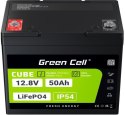 GREEN CELL AKUMULATOR LITOWO-ŻELAZOWO-FOSFORANOWY LiFePO4 Green Cell Cube 12.8V 50Ah LFPGC12V50AH