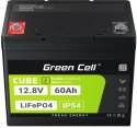 GREEN CELL AKUMULATOR LITOWO-ŻELAZOWO-FOSFORANOWY LiFePO4 Green Cell Cube 12.8V 60Ah LFPGC12V60AH