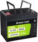 GREEN CELL AKUMULATOR LITOWO-ŻELAZOWO-FOSFORANOWY LiFePO4 Green Cell Cube 12.8V 80Ah LFPGC12V80AH