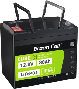 GREEN CELL AKUMULATOR LITOWO-ŻELAZOWO-FOSFORANOWY LiFePO4 Green Cell Cube 12.8V 80Ah LFPGC12V80AH