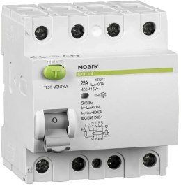 NOARK WYŁĄCZNIK RÓŻNICOWOPRĄDOWY, 6 KA, 25A, 30MA, 4P TYP AC EX9L-N. Noark 108331