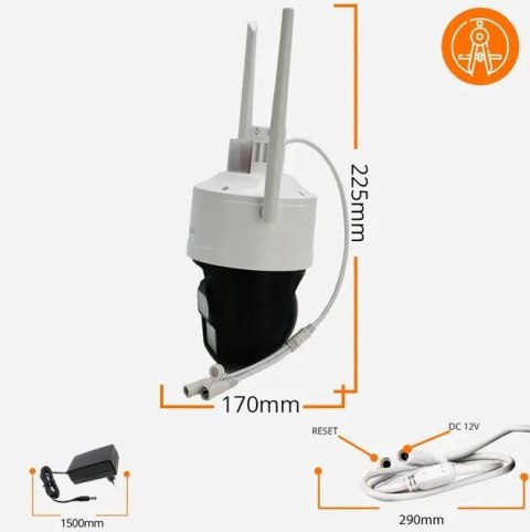 ORLLO Kamera IP ORLLO Z17 Ultra 4K zewnętrzna obrotowa GSM na kartę SIM