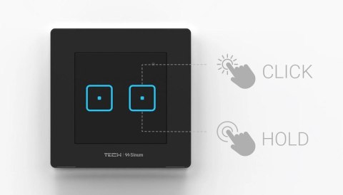 TECH STEROWNIKI Bezprzewodowy włącznik dwupolowy czarny FS-02 Tech Sterowniki