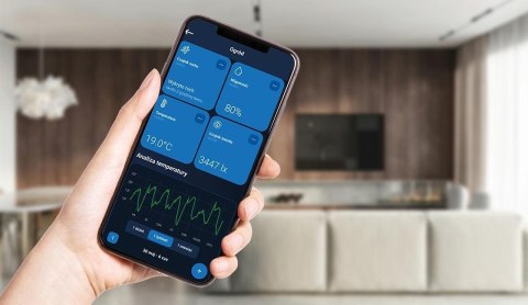 TECH STEROWNIKI Bezprzewodowy włącznik dwupolowy czarny FS-02 Tech Sterowniki