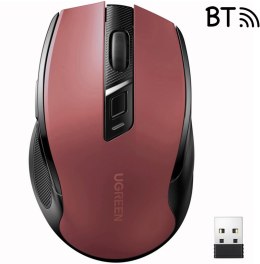 UGREEN Mysz optyczna Ugreen MU006 bezprzewodowa USB 2.4GHz / Bluetooth 5.0 4000 DPI - czerwona