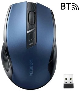 UGREEN Mysz optyczna Ugreen MU006 bezprzewodowa USB 2.4GHz / Bluetooth 5.0 4000 DPI - niebieska