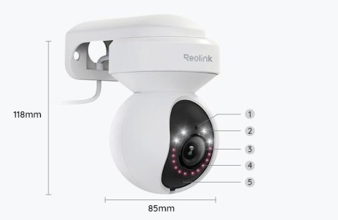 REOLINK Kamera IP Reolink E Series E540 PTZ 5MP Wi-Fi LED biała