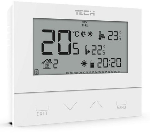 TECH STEROWNIKI Przewodowy dwustanowy regulator pokojowy biały ST-292v3 Tech sterowniki