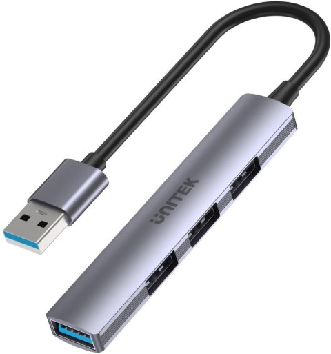 UNITEK Unitek Hub USB-A 1*USB-A 5 Gbps, 3*USB-A 2.0 alu