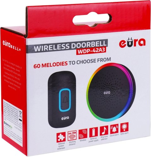 EURA Dzwonek bezprzewodowy EURA WDP-42A3 czarny