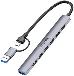 UNITEK Unitek Hub USB-A/C 7w1 z adapterem