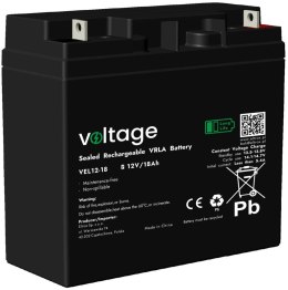 VOLTAGE Akumulator AGM Voltage Long Life 12V 18Ah VEL12-18 (Żywotność 15 lat)