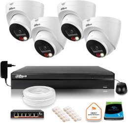 DAHUA ZESTAW 4 Kamer IP Dahua 8mpx IPC-HDW1839T-A-IL-0280B-S6 + DYSK