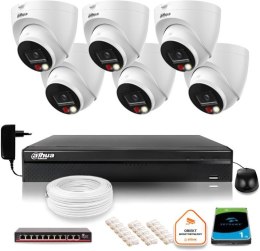 DAHUA ZESTAW 6 Kamer IP Dahua 8mpx IPC-HDW1839T-A-IL-0280B-S6 + DYSK