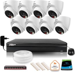 DAHUA ZESTAW 8 Kamer IP Dahua 8mpx IPC-HDW1839T-A-IL-0280B-S6 + DYSK