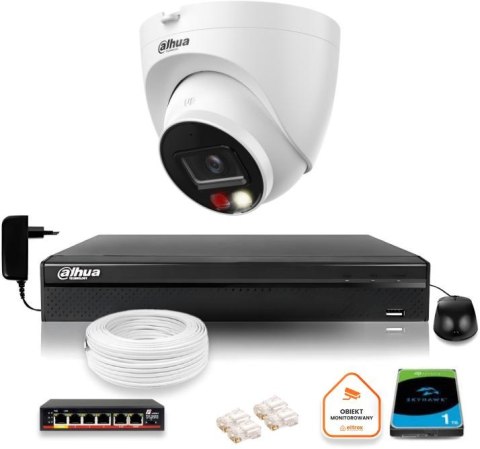 DAHUA ZESTAW Kamera IP Dahua 6mpx IPC-HDW1639T-A-IL-0280B-S6 + DYSK