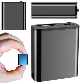 LUXURY-GOODS Mini Dyktafon Szpiegowski Mały 16GB Detekcja DSP Magnes Brelok Zawieszka HQ
