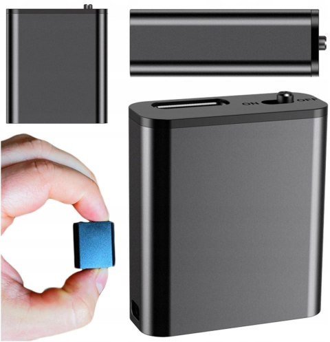 LUXURY-GOODS Mini Dyktafon Szpiegowski Mały 16GB Detekcja DSP Magnes Brelok Zawieszka HQ